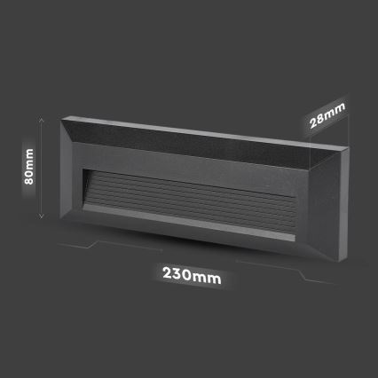 LED Spoljašnje osvetljenje za stepenište LED/3W/230V IP65 4000K crno