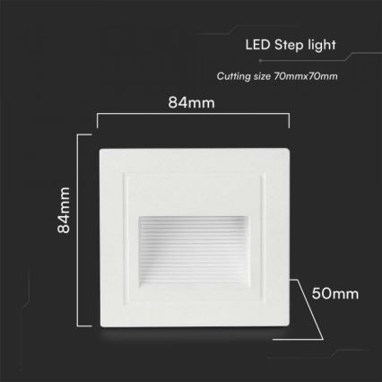 LED Spoljašnje osvetljenje za stepenište LED/5W/230V 3000K IP65 bela