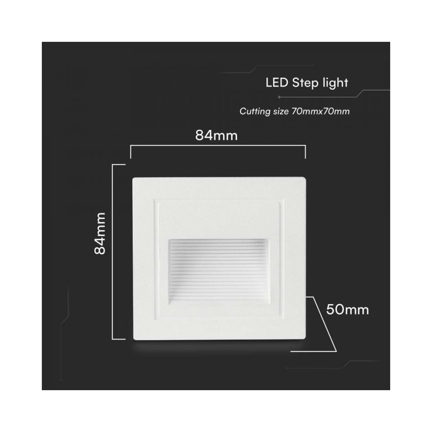 LED Spoljašnje osvetljenje za stepenište LED/5W/230V 3000K IP65 bela