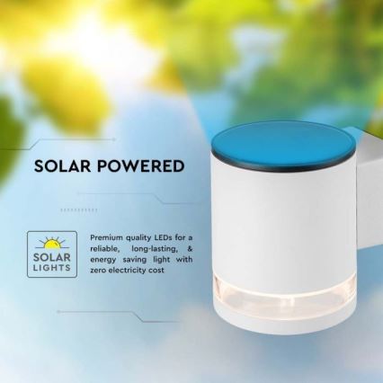 LED spoljašnje solarno zidno svetlo LED/1W/3,7V 3000K IP54 1200 mAh belo