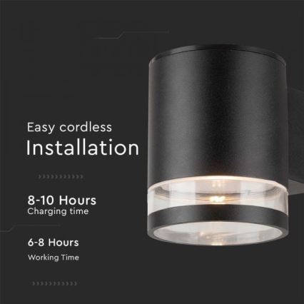 LED spoljašnje solarno zidno svetlo LED/1W/3,7V 3000K IP54 1200 mAh crna