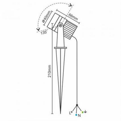 LED spoljašnje svetlo LED/3W/230V 4000K IP67 crno
