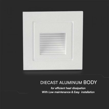 LED spoljašnje svetlo za stepenište LED/3W/230V 3000K IP65 belo