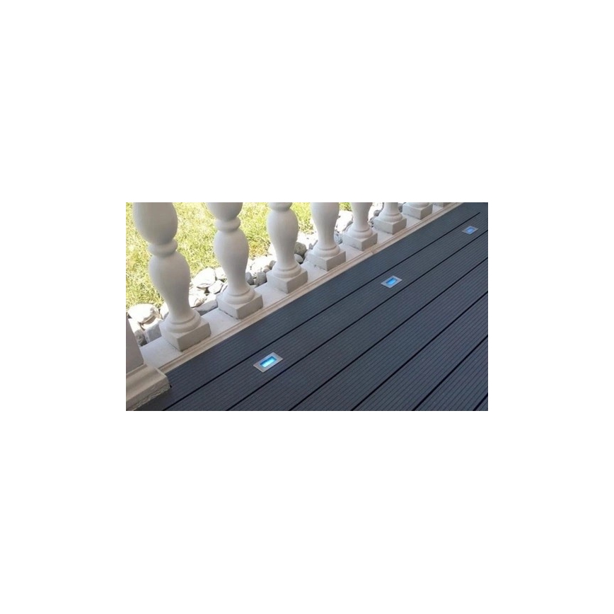 LED Spoljašnje ugradbeno svetlo EASY CONNECT LED/2W/230V plava IP67 pravougaoni