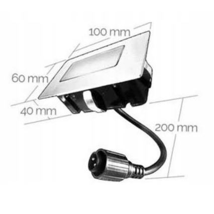 LED Spoljašnje ugradbeno svetlo EASY CONNECT LED/2W/230V plava IP67 pravougaoni