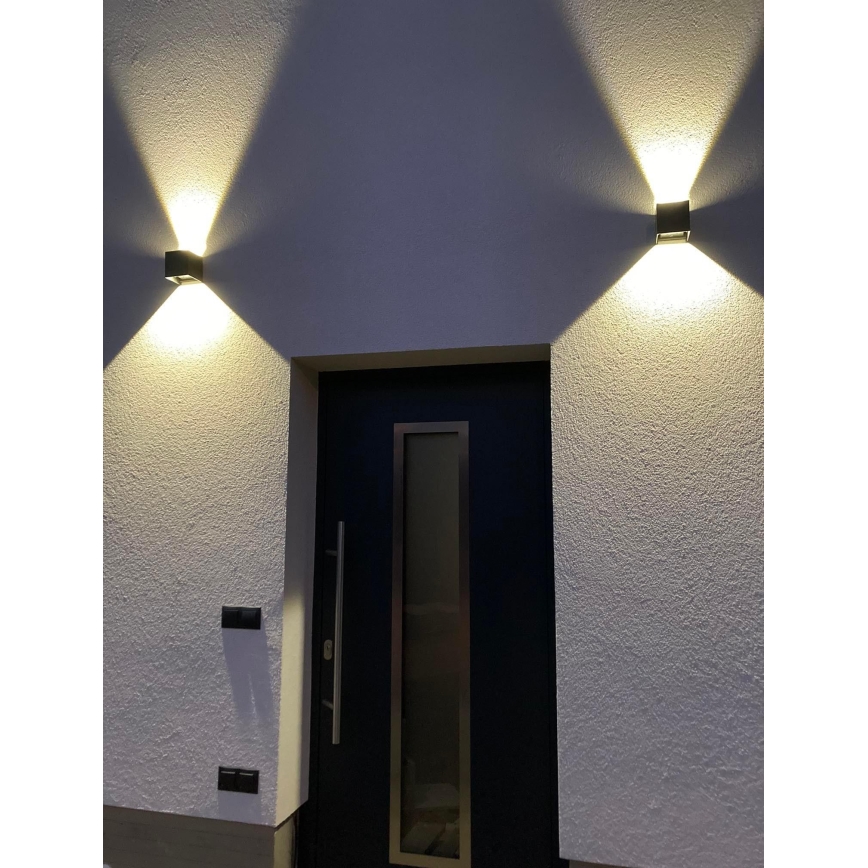 LED spoljašnje zidno svetlo 2xLED/3W/230V IP54 crno