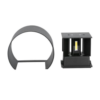 LED spoljašnje zidno svetlo, 6W, 230V, 3000K, IP65, crno