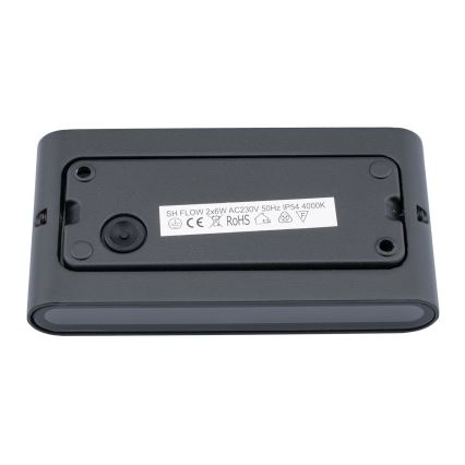 LED spoljašnje zidno svetlo FLOW 2xLED/6W/230V IP54 crno