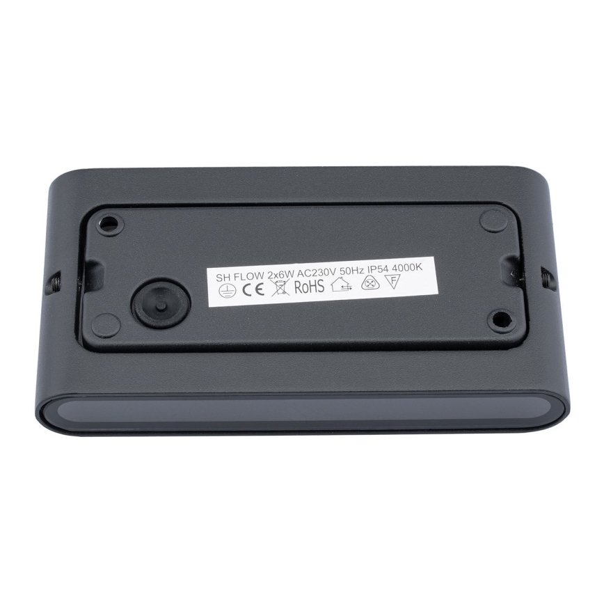 LED spoljašnje zidno svetlo FLOW 2xLED/6W/230V IP54 crno