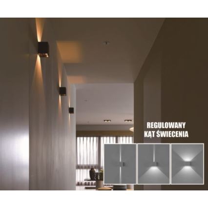 LED spoljašnje zidno svetlo KREON 2xLED/3W/230V IP54 4000K crno