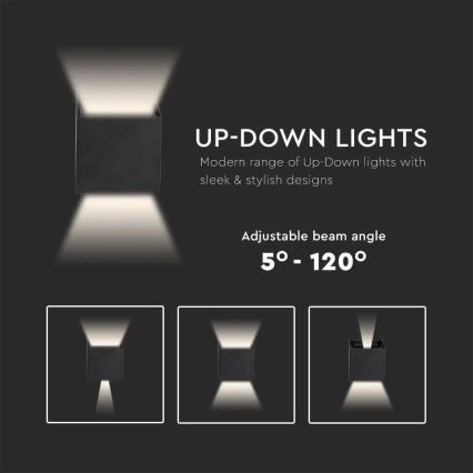 LED spoljašnje zidno svetlo LED/11W/230V 3000K IP65 crno