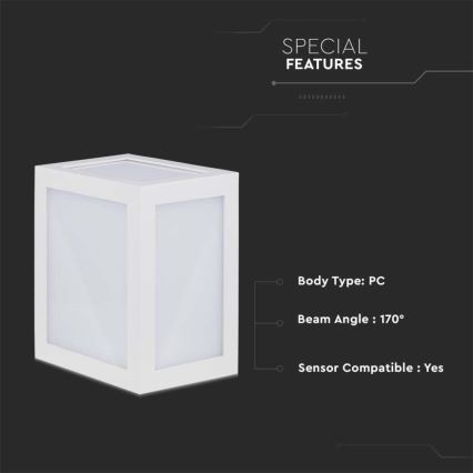 LED spoljašnje zidno svetlo LED/12W/230V 3000K IP65 bela