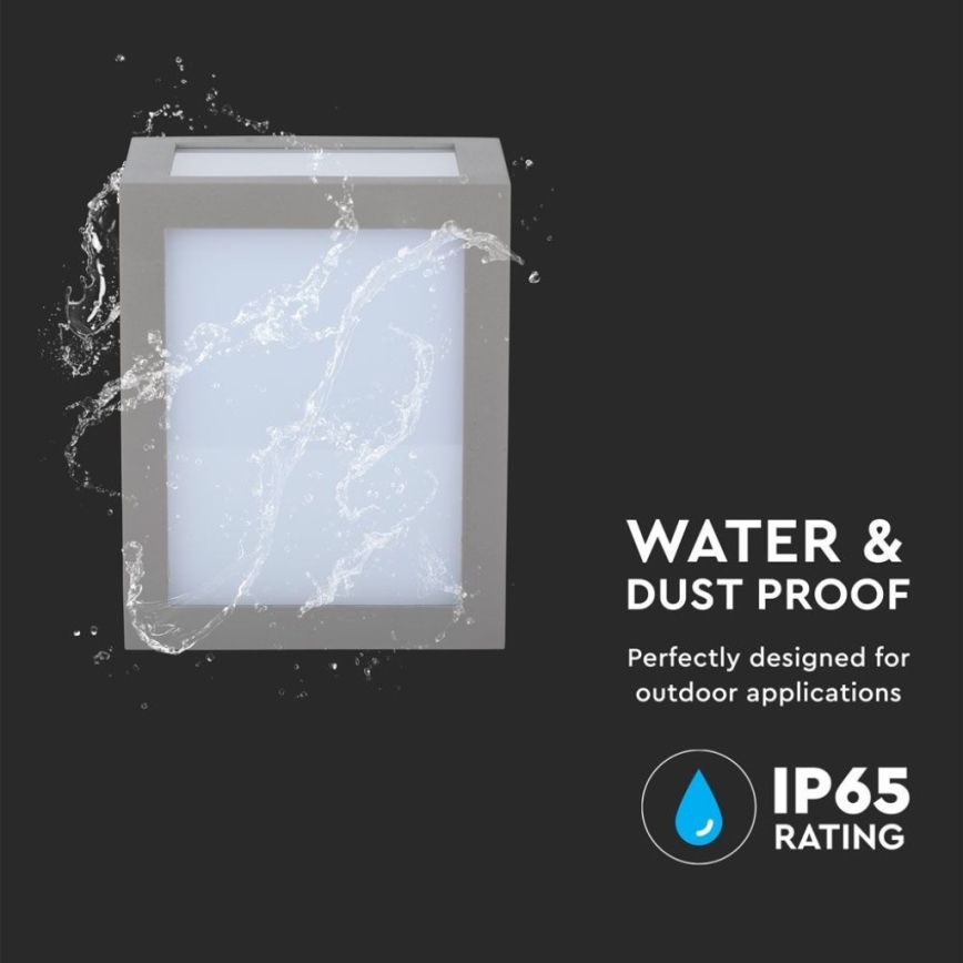 LED spoljašnje zidno svetlo LED/12W/230V 4000K IP65 siva