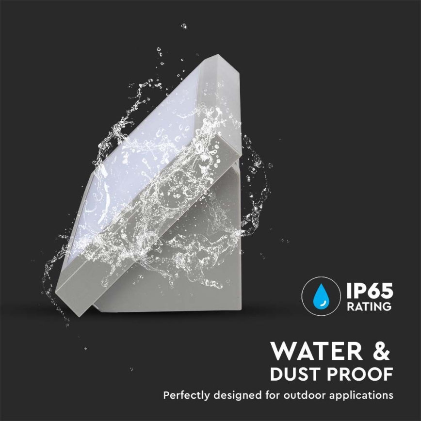 LED spoljašnje zidno svetlo LED/12W/230V 4000K IP65 sivo