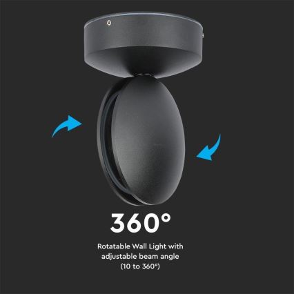 LED spoljašnje zidno fleksibilno svetlo LED/7W/230V 3000K IP65 crno