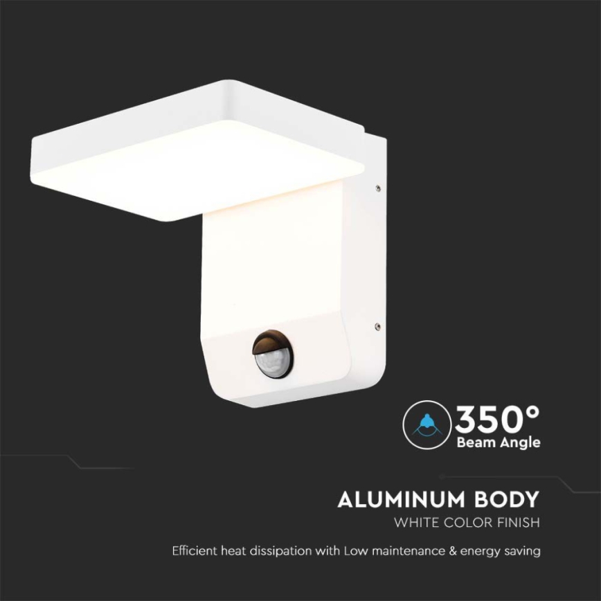 LED spoljno zidno fleksibilno svetlo sa senzorom LED/17W/230V IP65 3000K belo