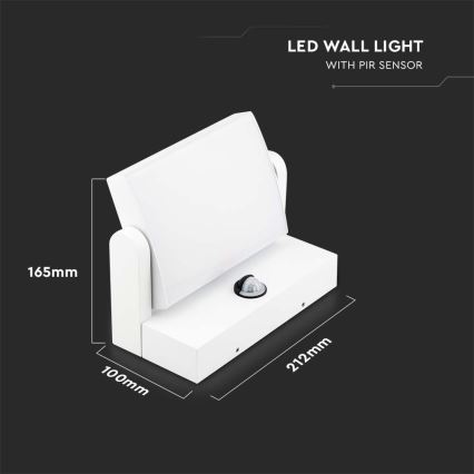 LED spoljašnje zidno svetlo sa senzorom LED/17W/230V 3000K IP65 belo