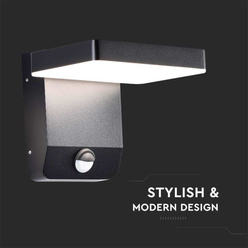 LED spoljašnja zidna fleksibilna svetiljka sa senzorom LED/17W/230V IP65 4000K crna