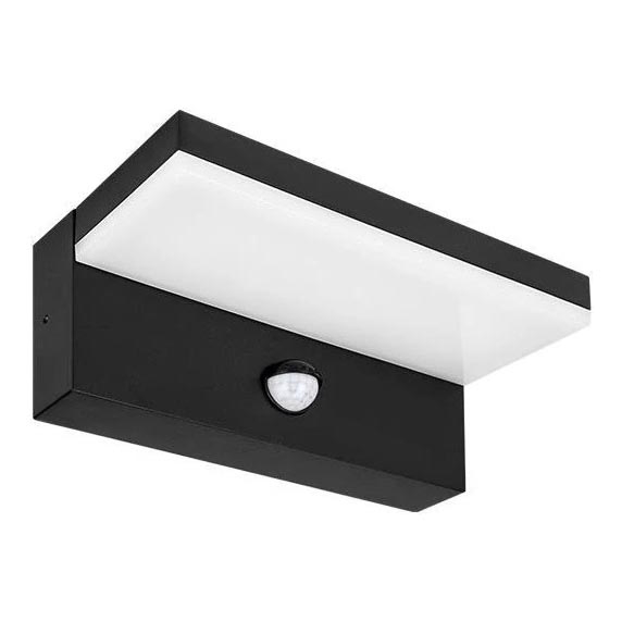 LED spoljašnje zidno svetlo sa senzorom LED/9W/230V 4000K IP44 crna