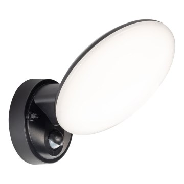 LED spoljašnje zidno svetlo sa senzorom pokreta i sumraka OLAF LED/10W/230V IP44 crno