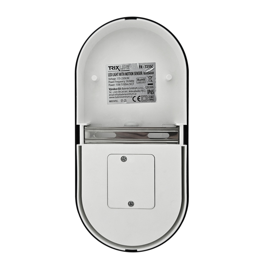 LED prigušiva spoljašnje zidno svetilo sa senzorom pokreta LED/12/15/18W/230V 3000K/4000K/6500K IP65 crna/bela