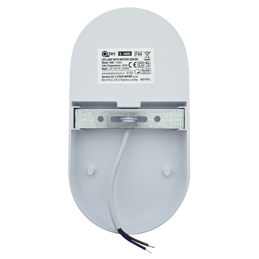 LED spoljašnje zidno svetlo sa senzorom pokreta LED/18W/230V IP44 antracit