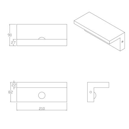 LED spoljašnje zidno svetlo sa senzorom TESA LED/10W/230V IP54 crna