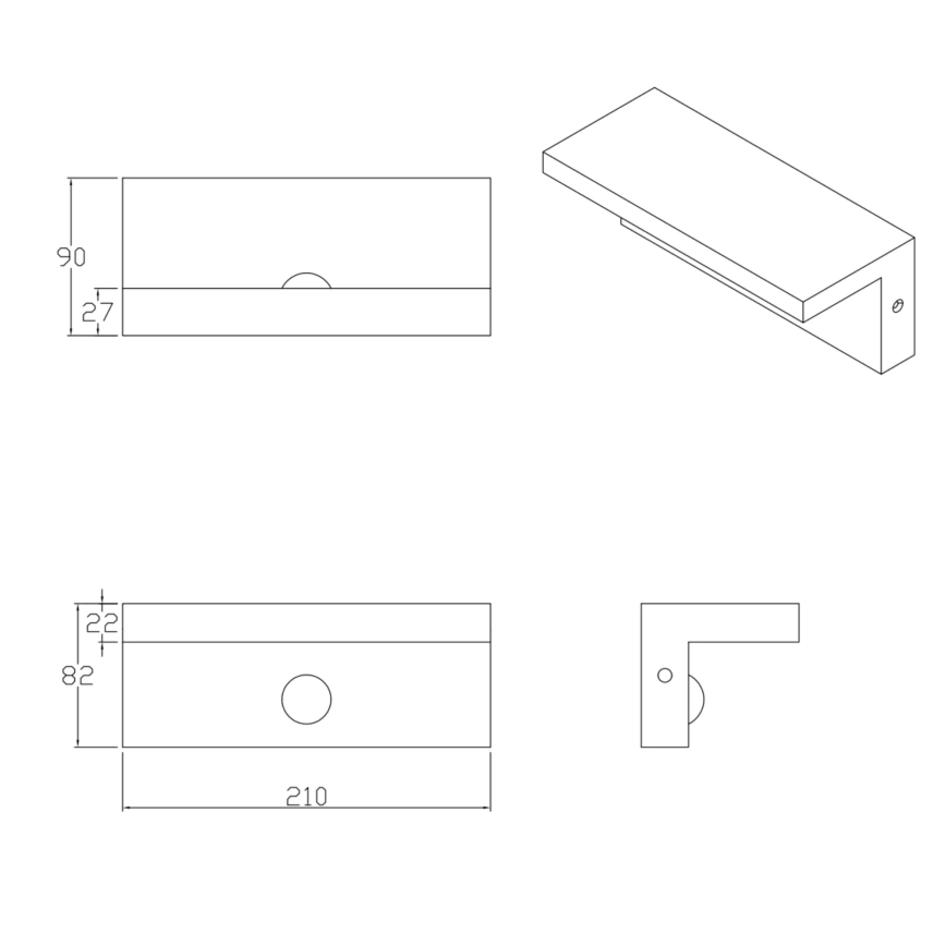 LED spoljašnje zidno svetlo sa senzorom TESA LED/10W/230V IP54 crna
