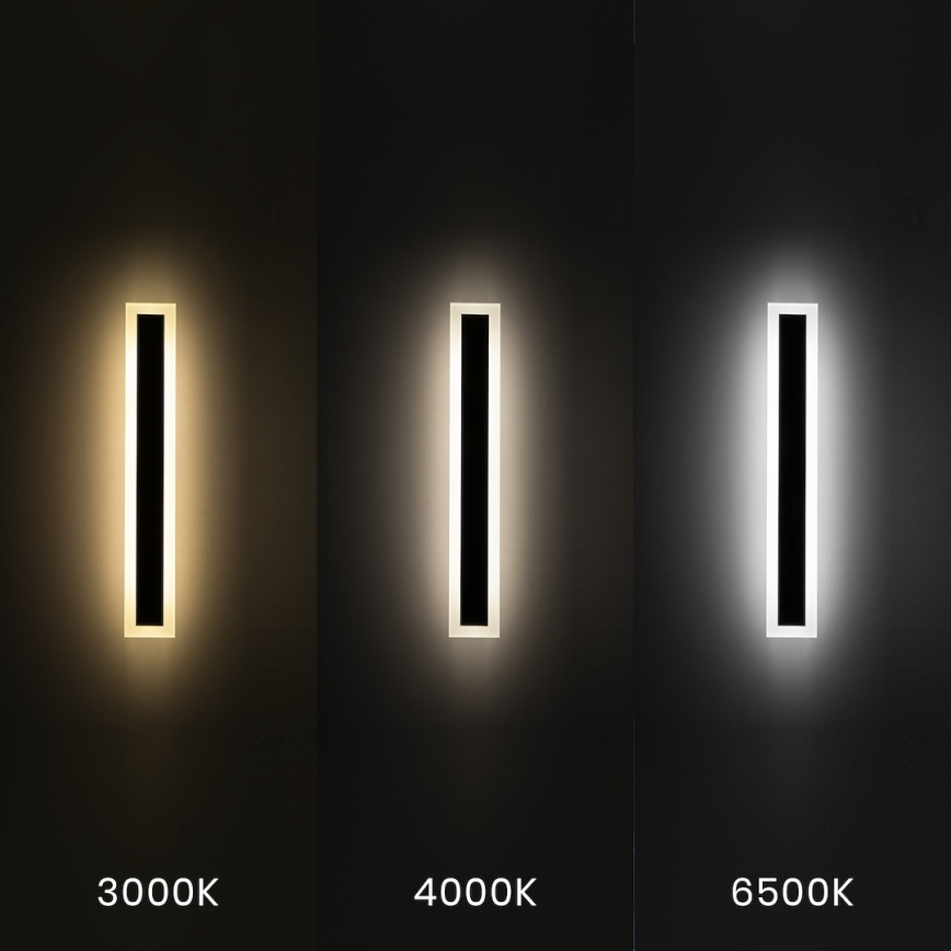 LED spoljašnje zidno svetlo WOW LED/20W/230V 3000/4000/6500K 60 cm IP54 crna