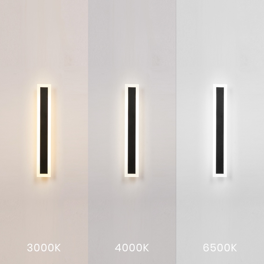 LED spoljašnje zidno svetlo WOW LED/20W/230V 3000/4000/6500K 60 cm IP54 crna