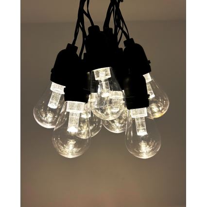 LED spoljašnji dekorativni lanac 10xLED/0,15W/230V 3,8 m IP44 crna