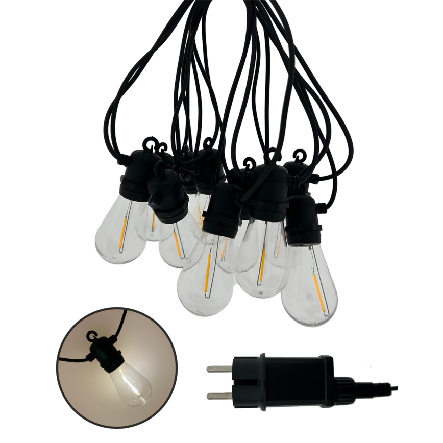LED spoljašnji dekorativni lanac 10xLED/0,36W/230V 8 m IP44 crni