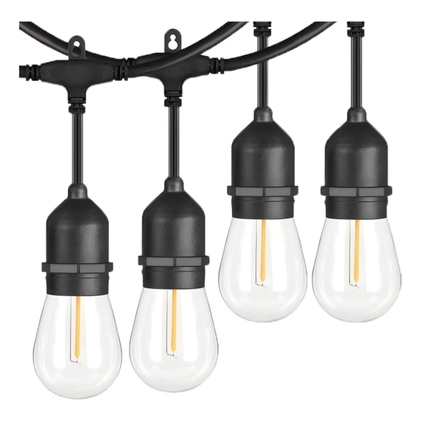 LED Spoljašnji dekorativni lanac 15xE27/1W/230V 15 m IP65 crno