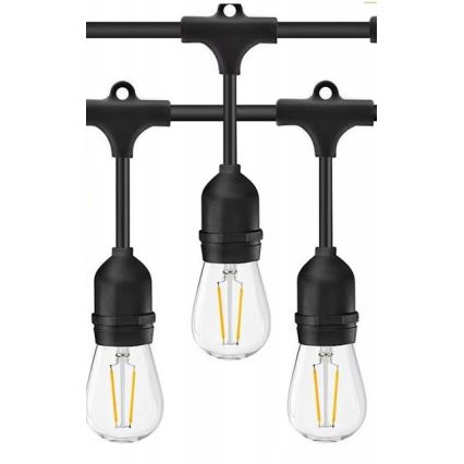 LED Spoljašnji dekorativni lanac 20xE27/1W/230V 20 m IP65 crno