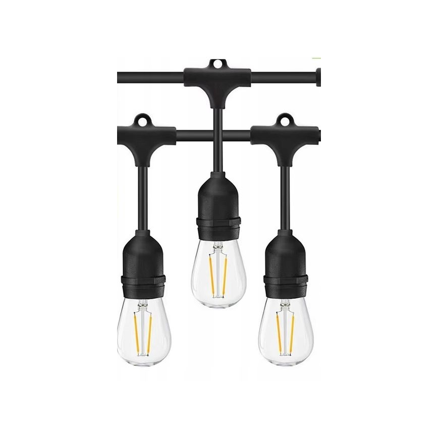 LED Spoljašnji dekorativni lanac 20xE27/1W/230V 20 m IP65 crno