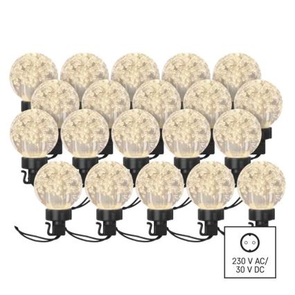 LED Spoljašnji dekorativni lanac 20xLED/12,6m IP44 topla bela