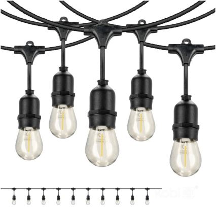 LED Spoljašnji dekorativni lanac BAJA ST64 10xE27/1W/230V 10,9m IP44 topla bela