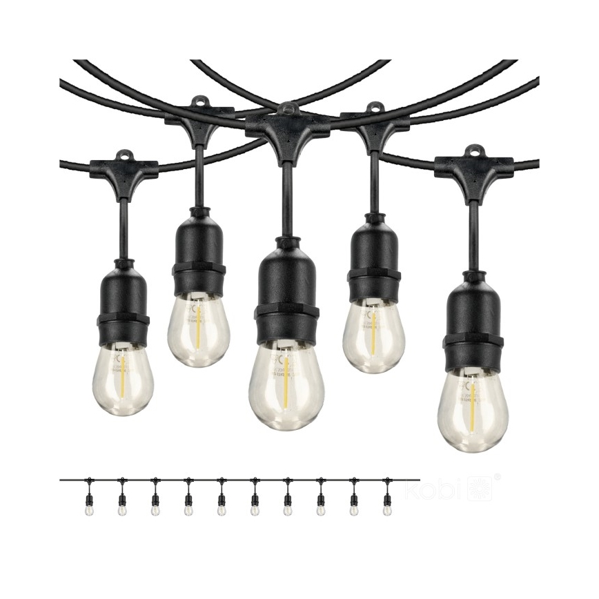 LED Spoljašnji dekorativni lanac BAJA ST64 10xE27/1W/230V 10,9m IP44 topla bela