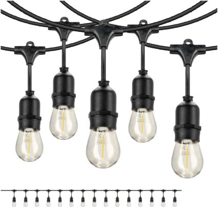 LED Spoljašnji dekorativni lanac BAJA ST64 15xE27/1W/230V 15,9m IP44 topla bela