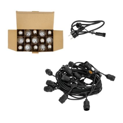 LED Spoljašnji dekorativni lanac BAJA ST64 15xE27/1W/230V 15,9m IP44 topla bela