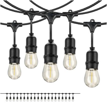 LED Spoljašnji dekorativni lanac BAJA ST64 20xE27/1W/230V 10,9m IP44 topla bela