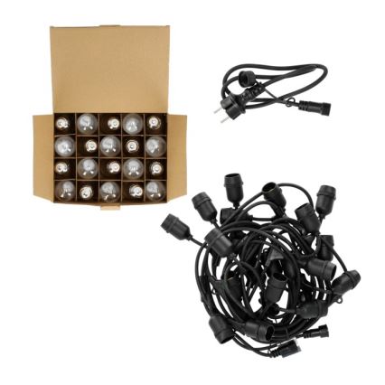 LED Spoljašnji dekorativni lanac BAJA ST64 20xE27/1W/230V 10,9m IP44 topla bela