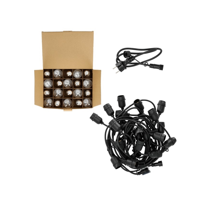 LED Spoljašnji dekorativni lanac BAJA ST64 20xE27/1W/230V 10,9m IP44 topla bela
