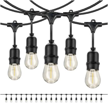 LED Spoljašnji dekorativni lanac BAJA ST64 20xE27/1W/230V 20,9m IP44 topla bela