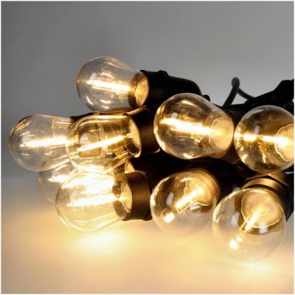 LED Spoljašnji dekorativni lanac BAJA ST64 20xE27/1W/230V 20,9m IP44 topla bela