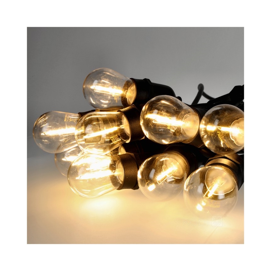 LED Spoljašnji dekorativni lanac BAJA ST64 20xE27/1W/230V 20,9m IP44 topla bela