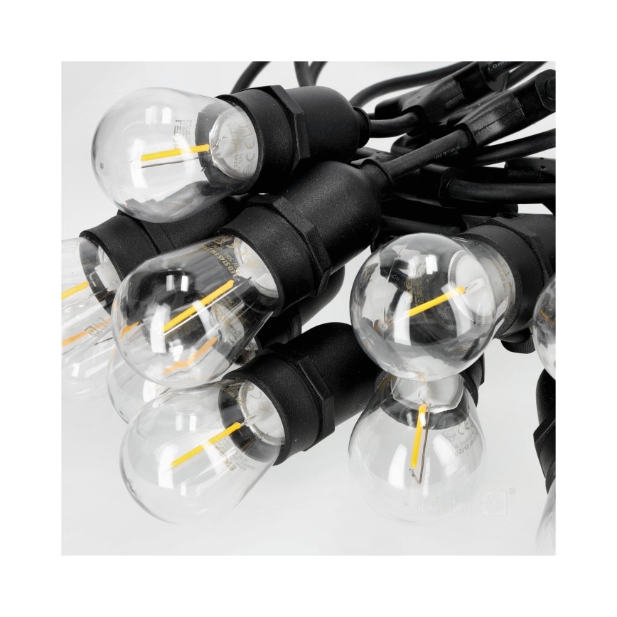 LED Spoljašnji dekorativni lanac BAJA ST64 20xE27/1W/230V 20,9m IP44 topla bela
