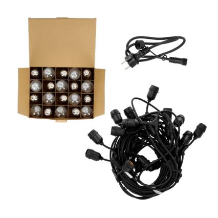LED Spoljašnji dekorativni lanac BAJA ST64 20xE27/1W/230V 20,9m IP44 topla bela