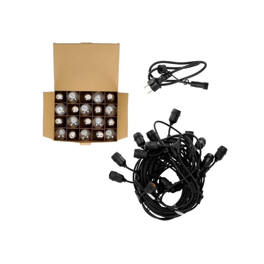 LED Spoljašnji dekorativni lanac BAJA ST64 20xE27/1W/230V 20,9m IP44 topla bela