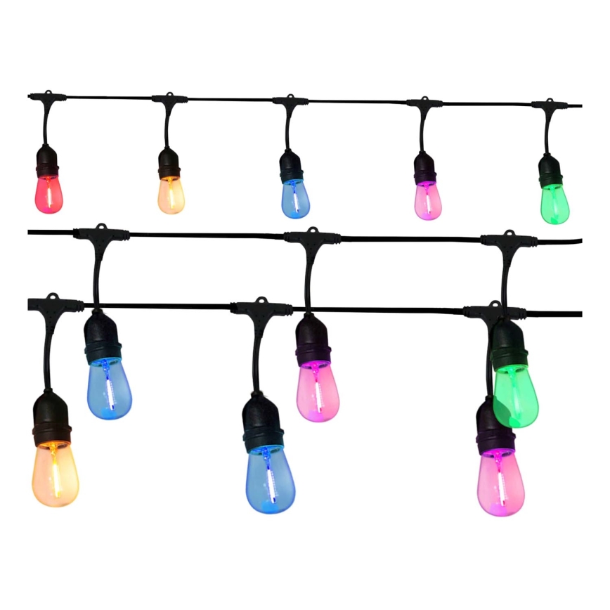 LED Spoljašnji dekorativni lanac PARTY NEON 7,6 m 10xE27/0,6W/36V IP44
